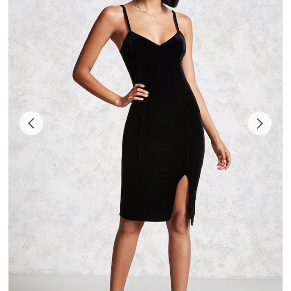 Black Velvet Midi Dress